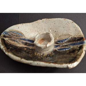 Signed Art Studio Pottery Dish Hand Thrown Unique Textured